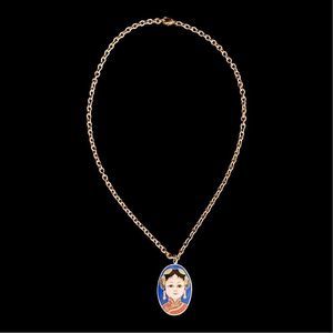 Cloisonné portrait necklace 